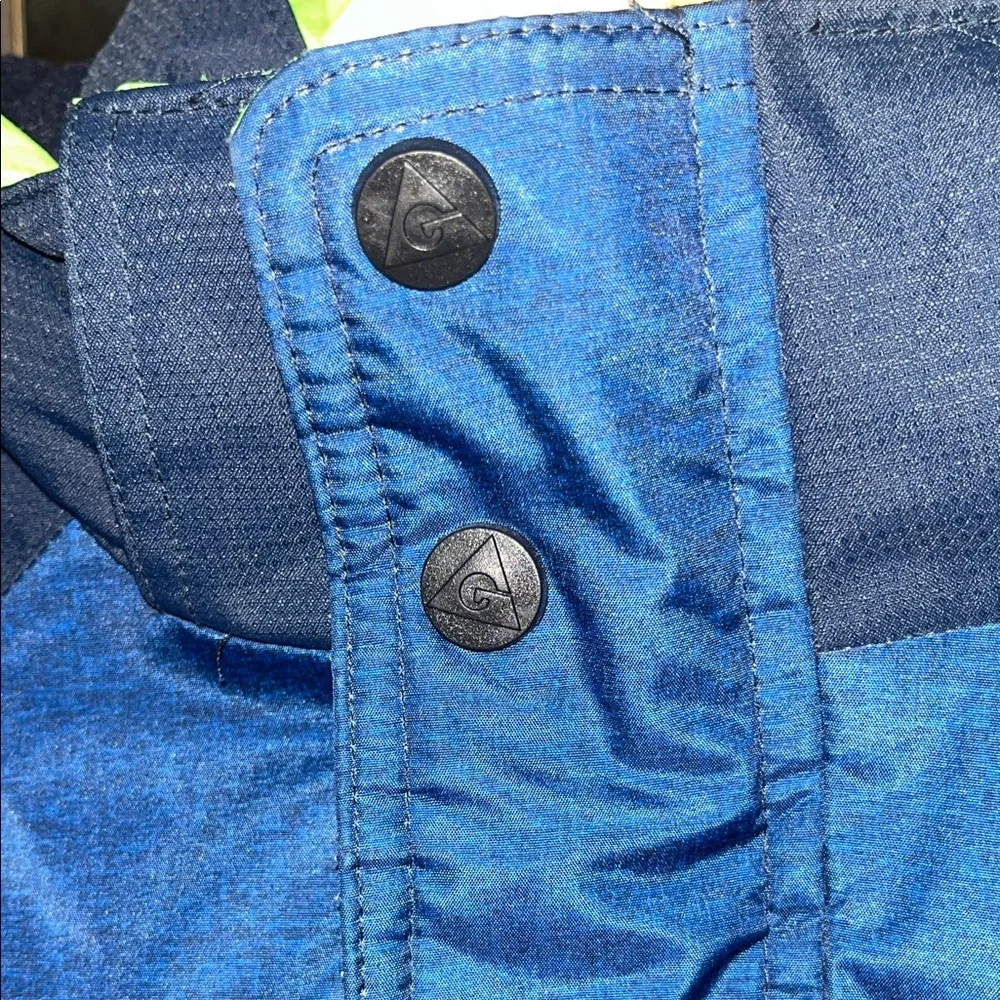Gerry Insulated Blue and Green Jacket Removable Hood Size Large